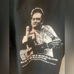 Johnny Cash Knuckleheads Black Middle Finger Button Down Shirt